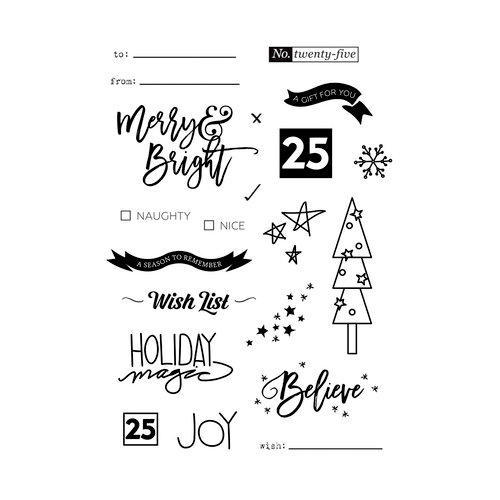 Fancy Pants Designs - Merry and Bright Collection - Christmas - Clear Acrylic Stamps