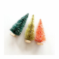 Fancy Pants Designs - Merry and Bright Collection - Christmas - Bottle Brush Trees - 4 Inches