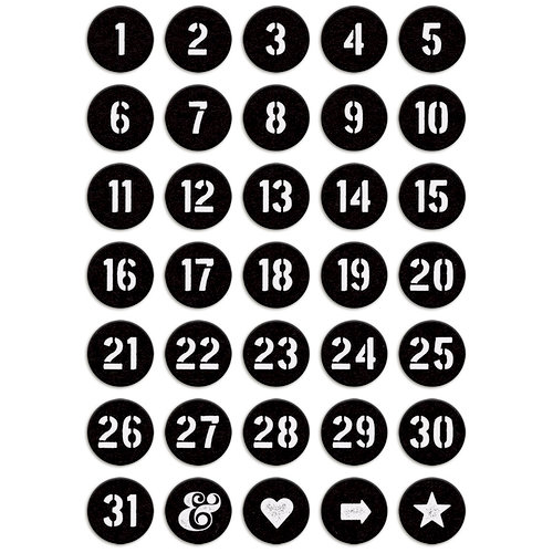 Fancy Pants Designs - Holiday Hustle Collection - Christmas - Chipboard Stickers - Numbers