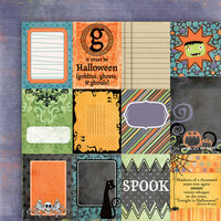 Fancy Pants Designs - Trick or Treat Collection - Halloween - 12 x 12 Double Sided Paper - Trick or Treat Cards