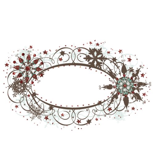 Fancy Pants Designs - Christmas Magic Collection - Glitter Cuts Tranparencies - Oval Snow Frame