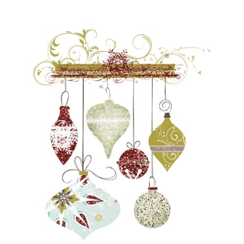 Fancy Pants Designs - Christmas Magic Collection - Glitter Cuts Tranparencies - Hanging Ornaments