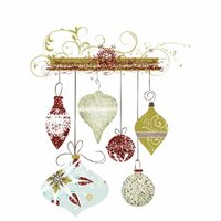 Fancy Pants Designs - Christmas Magic Collection - Glitter Cuts Tranparencies - Hanging Ornaments