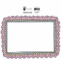 Fancy Pants Designs - Dancing Girl Collection - Glitter Cuts Transparencies - Pink Scallop Frame , CLEARANCE
