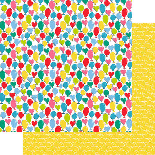 Fancy Pants Designs - Cake Smash Collection - 12 x 12 Double Sided Paper - Balloon Time