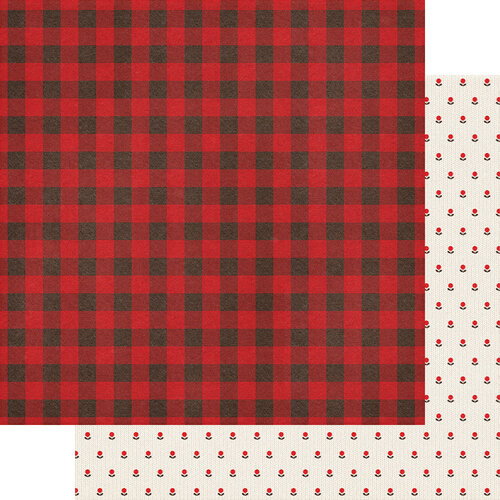 Fancy Pants Designs - Cozy Christmas Collection - 12 x 12 Double Sided Paper - Checking It Twice