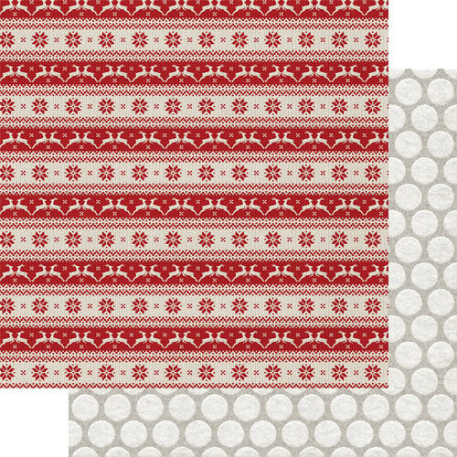 Fancy Pants Designs - Cozy Christmas Collection - 12 x 12 Double Sided Paper - Rudolph's Run