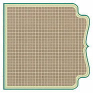 Fancy Pants Designs - Kraft Kuts Collection - 12 x 12 Die Cut Paper - Turquoise Grid, CLEARANCE