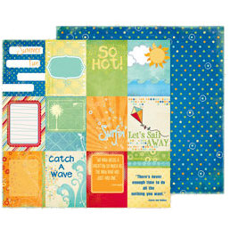 Fancy Pants Designs - Summer Soiree Collection - 12 x 12 Double Sided Paper - Cards