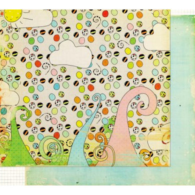 Fancy Pants Designs - On A Whimsy Collection - 12 x 12 Double Sided Paper - Catch A Wave, CLEARANCE