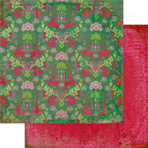 Fancy Pants Designs - Fruitcake And Tinsel Collection - 12 x 12 Double Sided Paper - Reindeer Rejoice