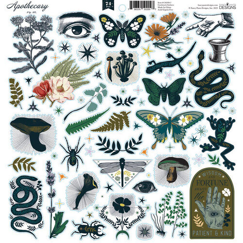 Fancy Pants Designs - Apothecary Collection - 12 x 12 Sticker Sheet - Apothecary Cardstock Stickers