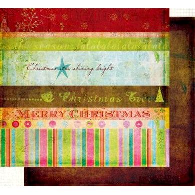 Fancy Pants Designs - Happy Holidays Collection - 12 x 12 Double Sided Paper - Strips, CLEARANCE