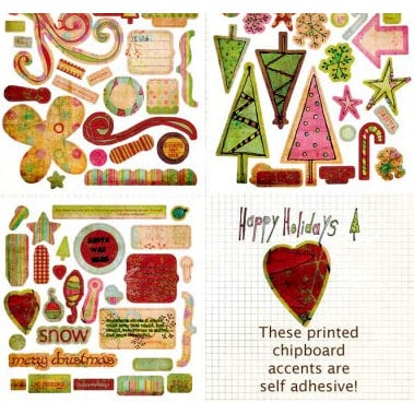 Fancy Pants Designs - Happy Holidays Collection - Self Adhesive Chipboard Shapes, CLEARANCE
