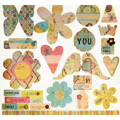 Fancy Pants Designs - Sweet Spring Collection - Die Cut Titles and Tags - Sweet Spring