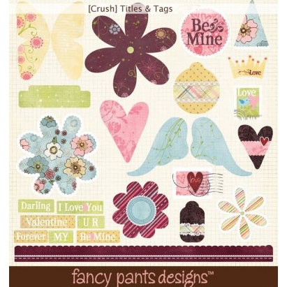 Fancy Pants Designs - Crush Collection - Valentine's Day - Titles and Tags