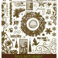 Fancy Pants Designs - 12x12 Acrylic Stamps - Christmas - Blissful Season, CLEARANCE