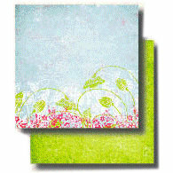 Fancy Pants Designs - 12x12 Double Sided Paper - Key Lime Pie Collection - Charming, CLEARANCE