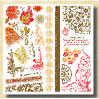 Fancy Pants Designs - Rub-Ons - Fancy Aged Florals, CLEARANCE