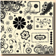 Fancy Pants Designs - 12x12 Acrylic Stamps - Pollen Dust