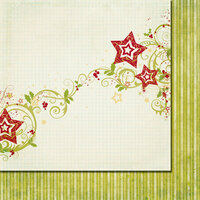Fancy Pants Designs - Tradition Collection - Christmas - 12 x 12 Double Sided Paper - Stars and Holly