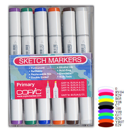 Copic - Sketch Marker Set - Primary - 12 Piece Set