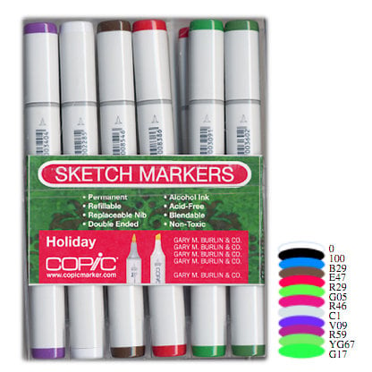 Copic - Sketch Marker Set - Holiday - 12 Piece Set