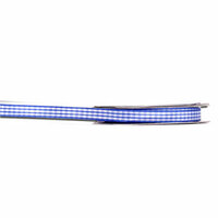 Darice - Bulk Ribbon - 25 yards - Gingham Check - Royal Blue and White - Three Eighths Inch