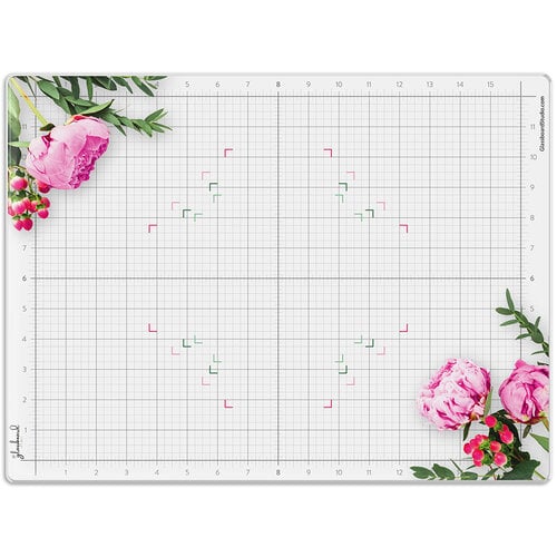 Glassboard Studio - 13.5 x 18 Magnetic Glass Craft Mat - Floral