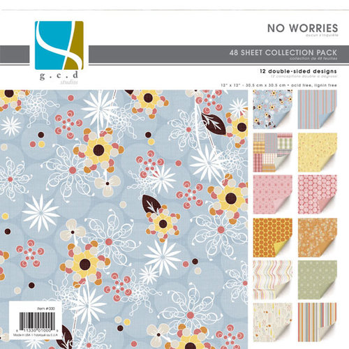 GCD Studios - No Worries Collection - 12x12 Double Sided Paper Collection Pack - No Worries - Family - Flowers , CLEARANCE