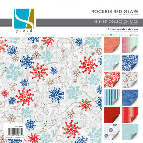 GCD Studios - Rockets Red Glare Collection - 12x12 Double Sided Paper Collection Pack - Rockets Red Glare - Patriotic - 4th of July - Fireworks, CLEARANCE