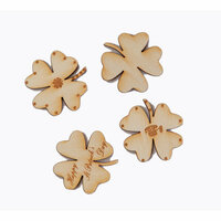 Grapevine Designs and Studio - Wood Shapes - Lucky Clovers - 4 Pack