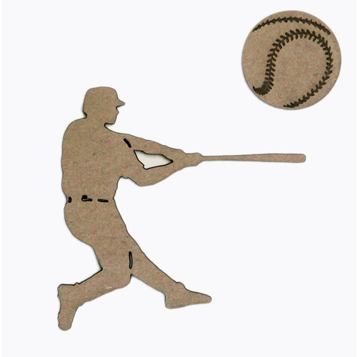 Grapevine Designs and Studio - Chipboard Shapes - Baseball Player and Ball