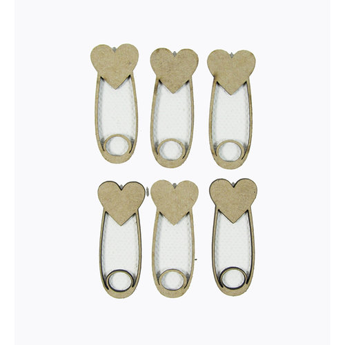 Grapevine Designs and Studio - Chipboard Shapes - Heart Diaper Pins