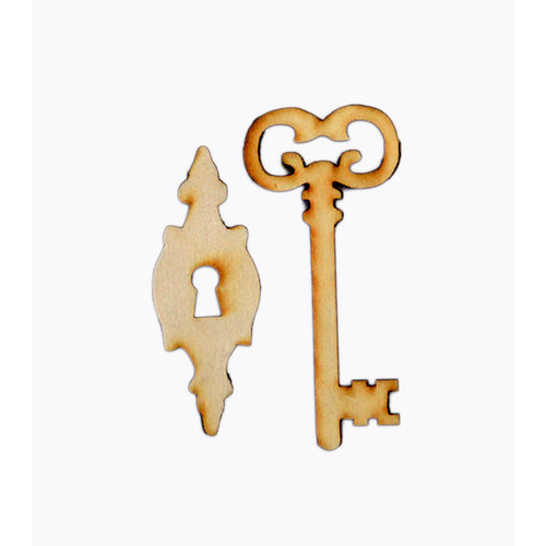 Grapevine Designs and Studio - Wood Shapes - Skeleton Lock and Key
