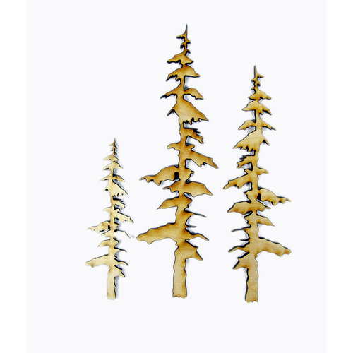 Grapevine Designs and Studio - Wood Shapes - Wood Tree Trio