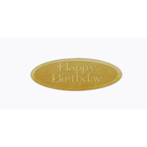 Grapevine Designs and Studio - Wood Shapes - Happy Birthday - Oval