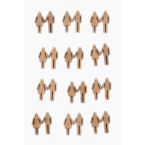 Grapevine Designs and Studio - Chipboard Shapes - Itty Bitty Pieces - Man and Woman