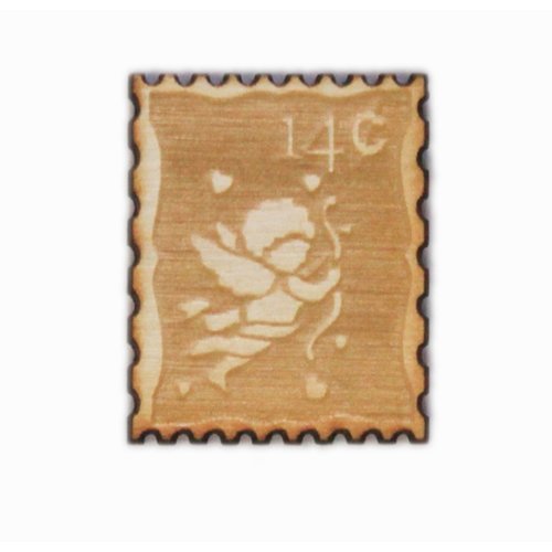 Grapevine Designs and Studio - Wood Shapes - Cupid Postage Stamp