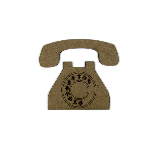 Grapevine Designs and Studio - Chipboard Shapes - Vintage Etched Phone