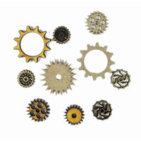 Grapevine Designs and Studio - Chipboard and Wood Shapes - Small Gears - 10 Pack
