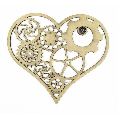 Grapevine Designs and Studio - Chipboard Shapes - Gear Heart