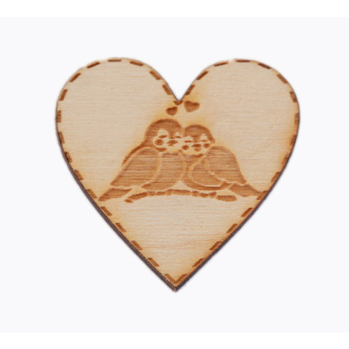 Grapevine Designs and Studio - Wood Shapes - Turtle Dove Heart