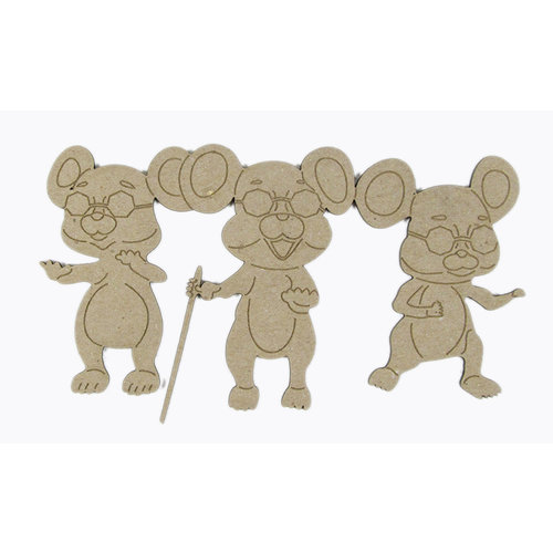 Grapevine Designs and Studio - Chipboard Shapes - Three Blind Mice