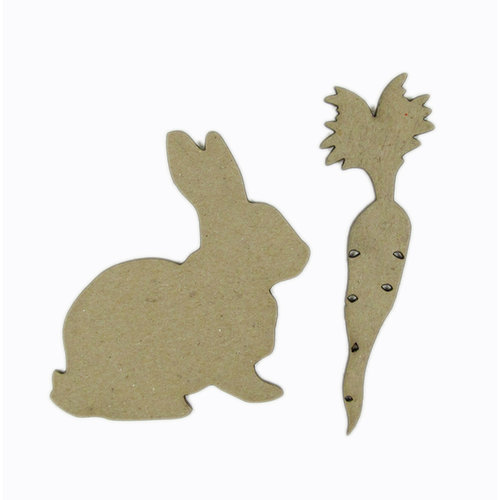 Grapevine Designs and Studio - Chipboard Shapes - Bunny with Carrot