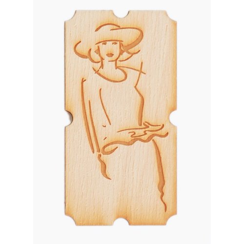 Grapevine Designs and Studio - Wood Shapes - Woman on Ticket