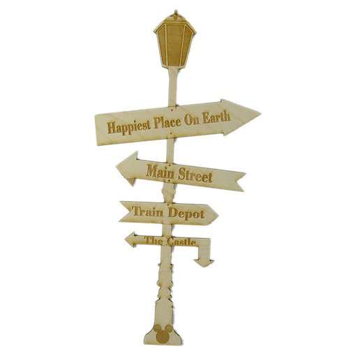 Grapevine Designs and Studio - Wood Shapes - Happiest Place Sign Post - Large