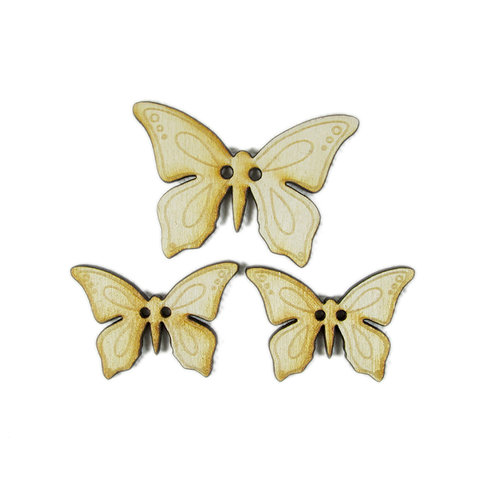 Grapevine Designs and Studio - Wood Shapes - Butterfly Buttons
