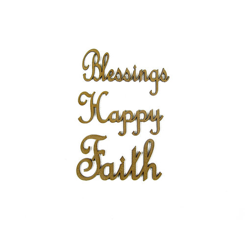 Grapevine Designs and Studio - Wood Shapes - Blessings Happy Faith Words