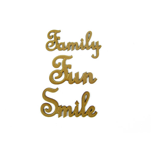 Grapevine Designs and Studio - Wood Shapes - Family Fun Smile Words